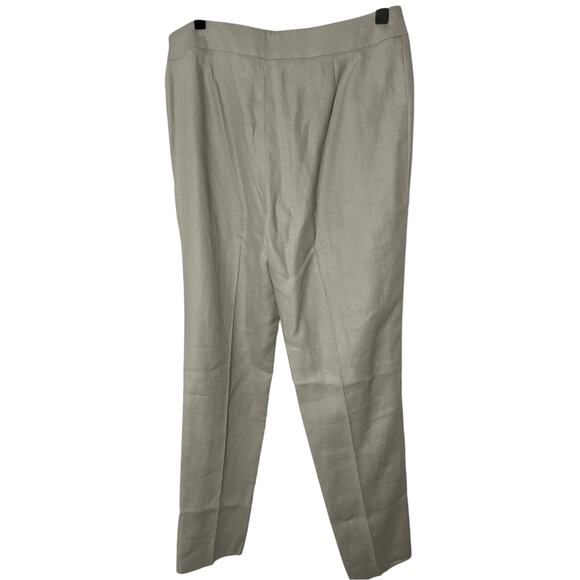 Lafayette 148 Barrow Cream Barrow Linen Pleated Slacks SZ 4P Office Siren - Picture 7 of 8